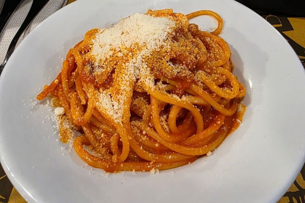 Spaguetti alla amatriciana en Roma